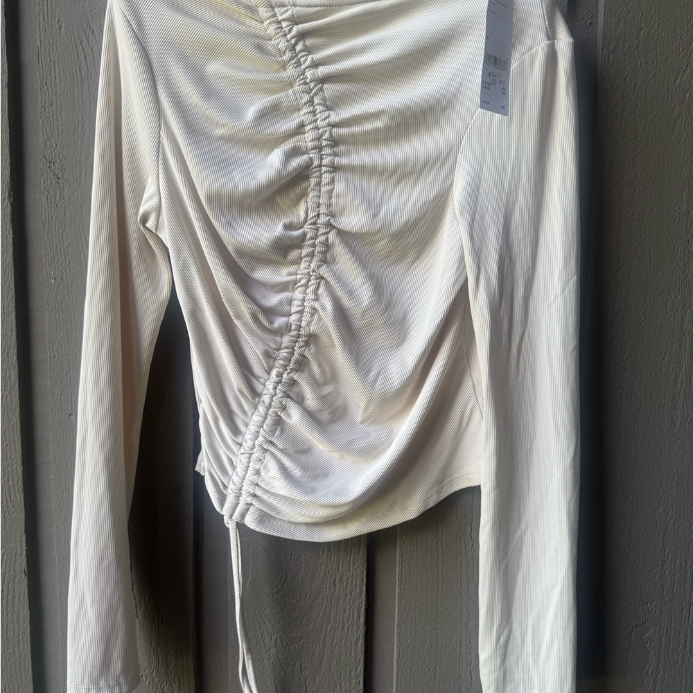 Ruched Cream Blouse